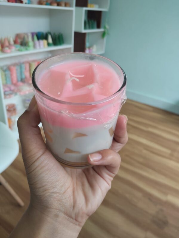 Strawberry candy scented candle