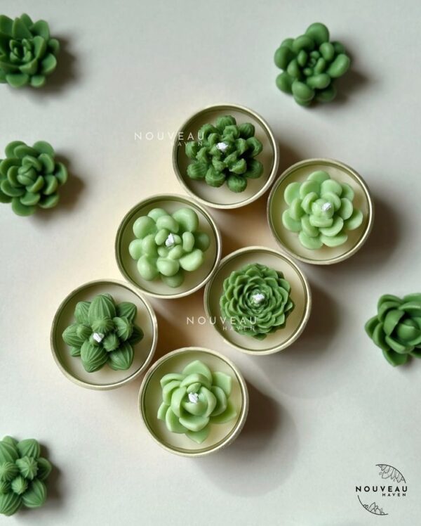 Succulent tea light candle